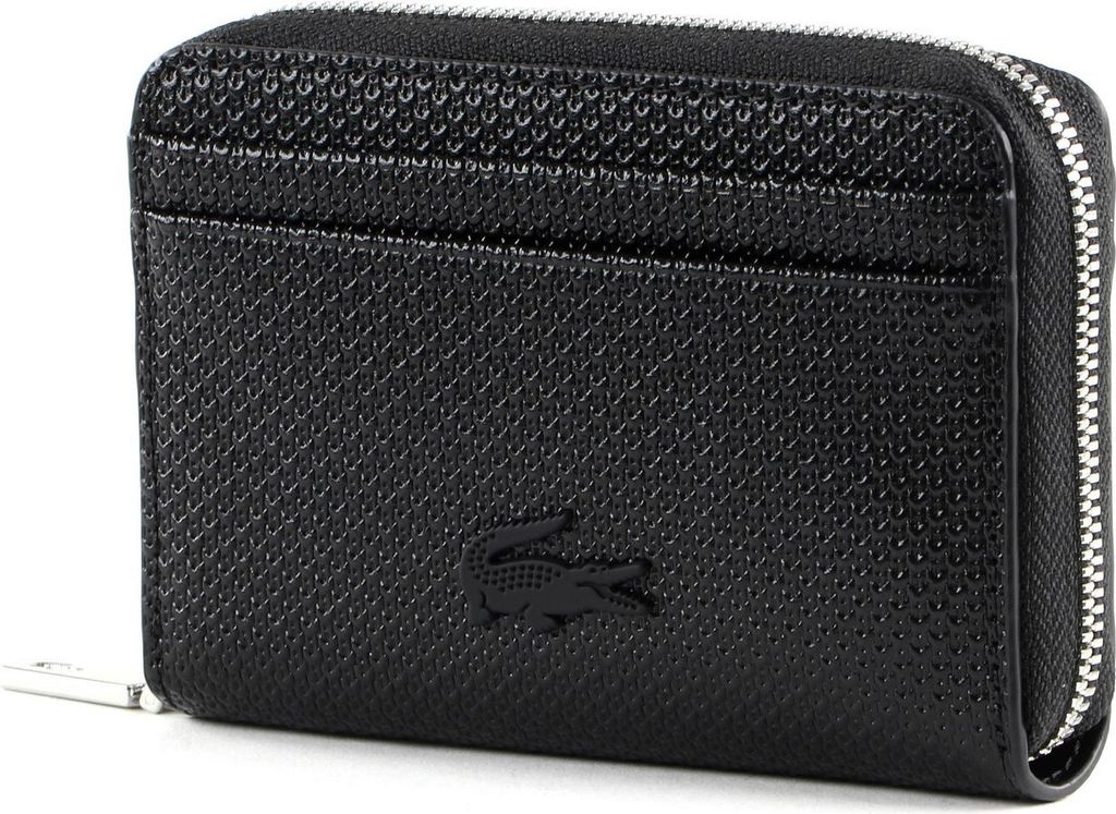 LACOSTE Leder Geldbörse Chantaco Classics Zip Coin Wallet Noir schwarz