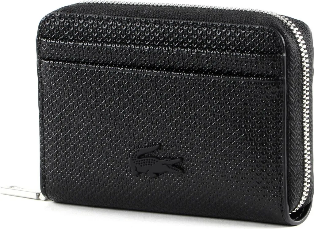 Porte-monnaie Lacoste Chantaco Classics Zip Coin Wallet Noir en Cuir