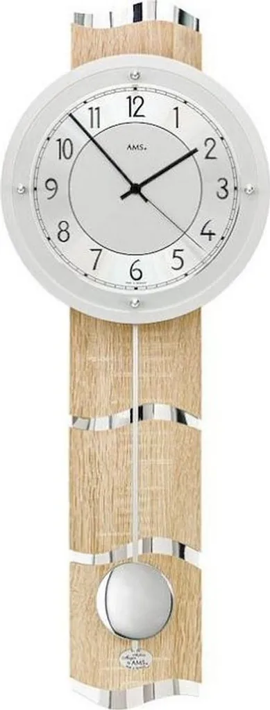 AMS 5214 Montre Murale Radiopilotée Silencieuse en Verre et Aluminium