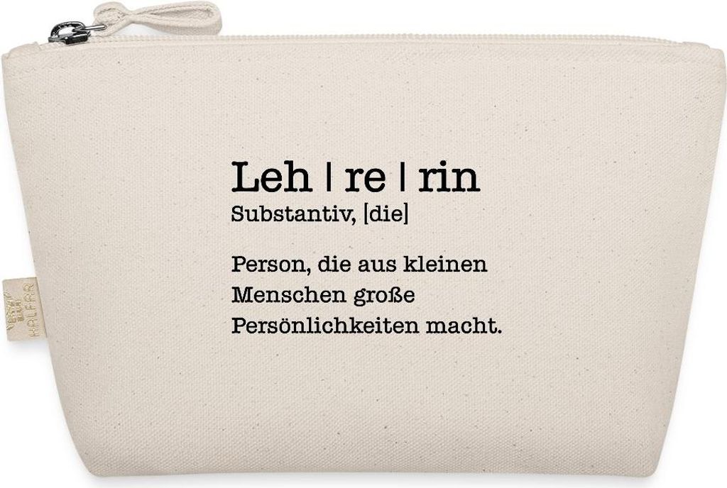 Spreadshirt Definition Lehrerin Abschiedsgeschenk Täschchen, One size, Natur