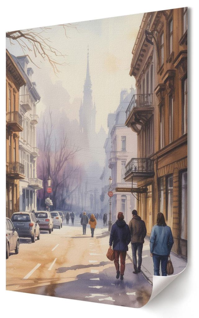 Stadtfrieden- Kunstdruck A2 (42x59 cm) - Klassisch, romantisch- Wandbild für Wohnzimmer Schlafzimmer & Flur, Modernes Poster Wanddeko, Ungerahmt
