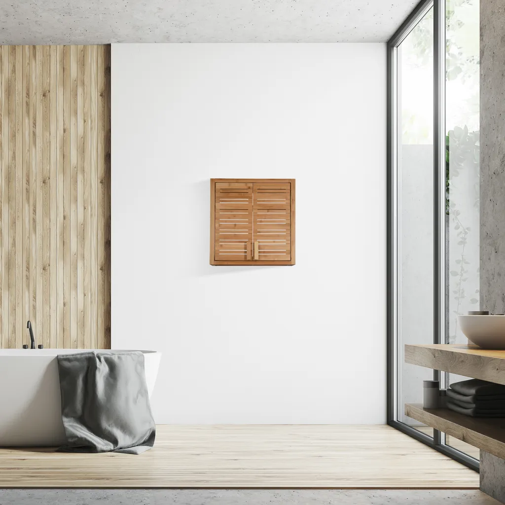 Armoire murale en bambou Relaxdays - Meuble de rangement compact
