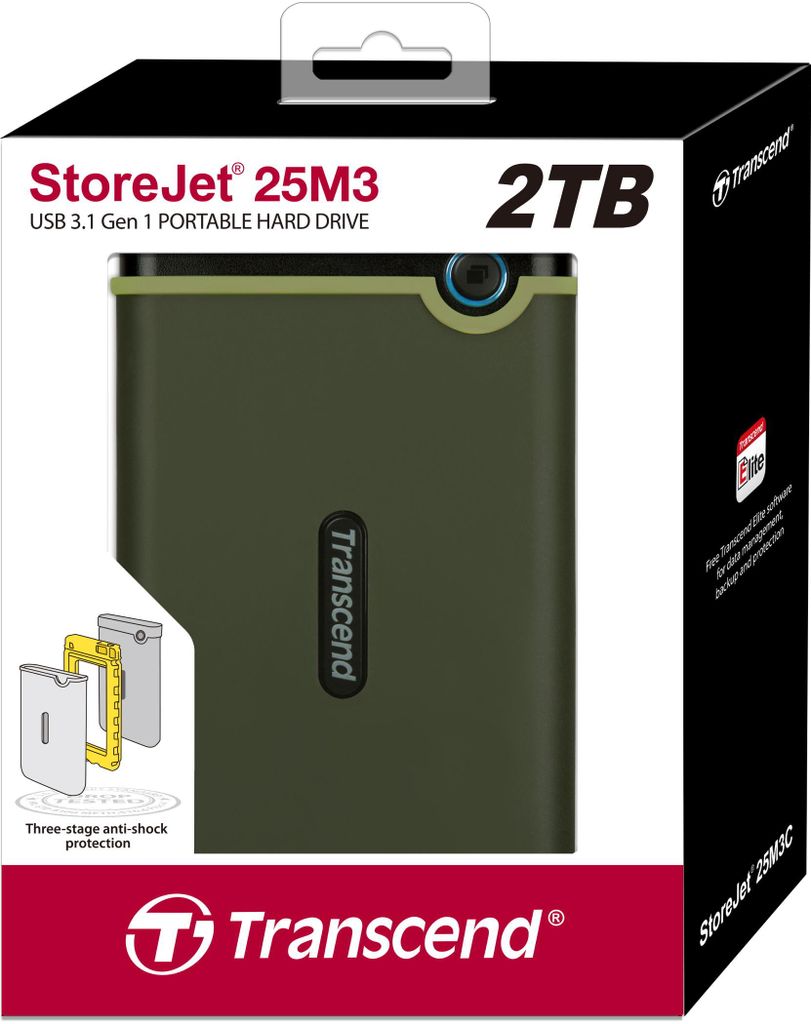 Transcend StoreJet 25M3G, 2 TB, 2.5", 3.2 Gen 1 (3.1 Gen Produktbild 