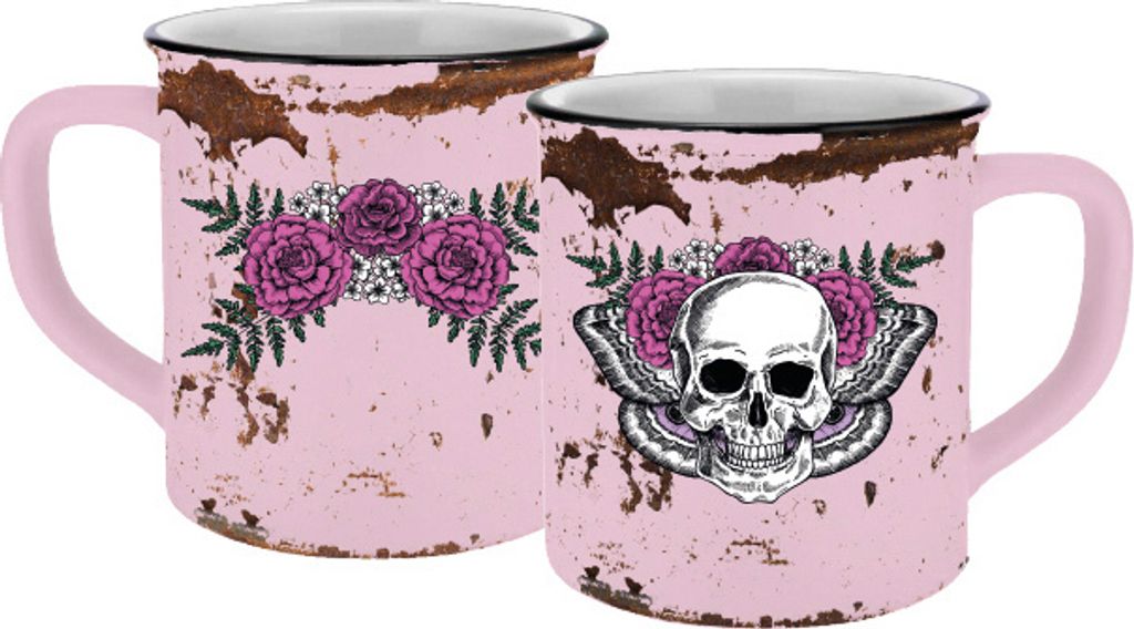Tasse Lady Skull Emaille-Optik 400ml Produktbild 