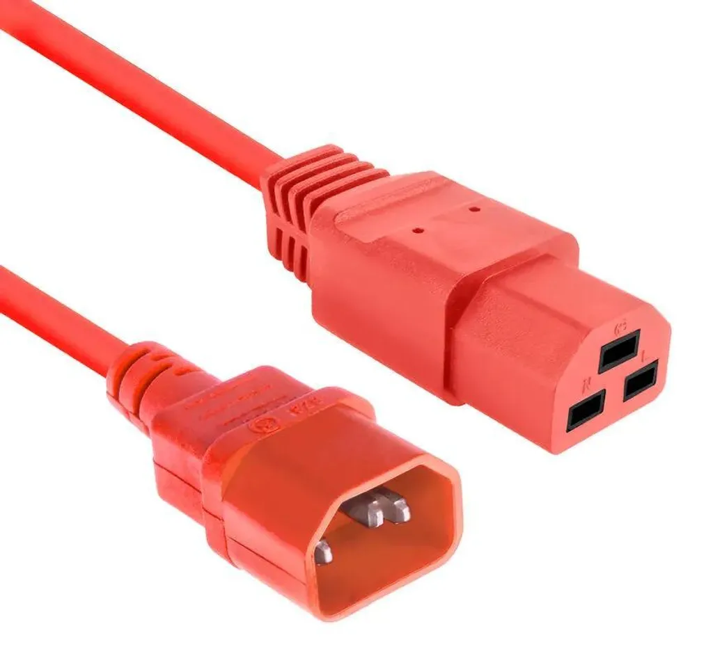 Câble d'alimentation C14 vers C21 ACT Rouge 2,5m IEC60320 250V 10A