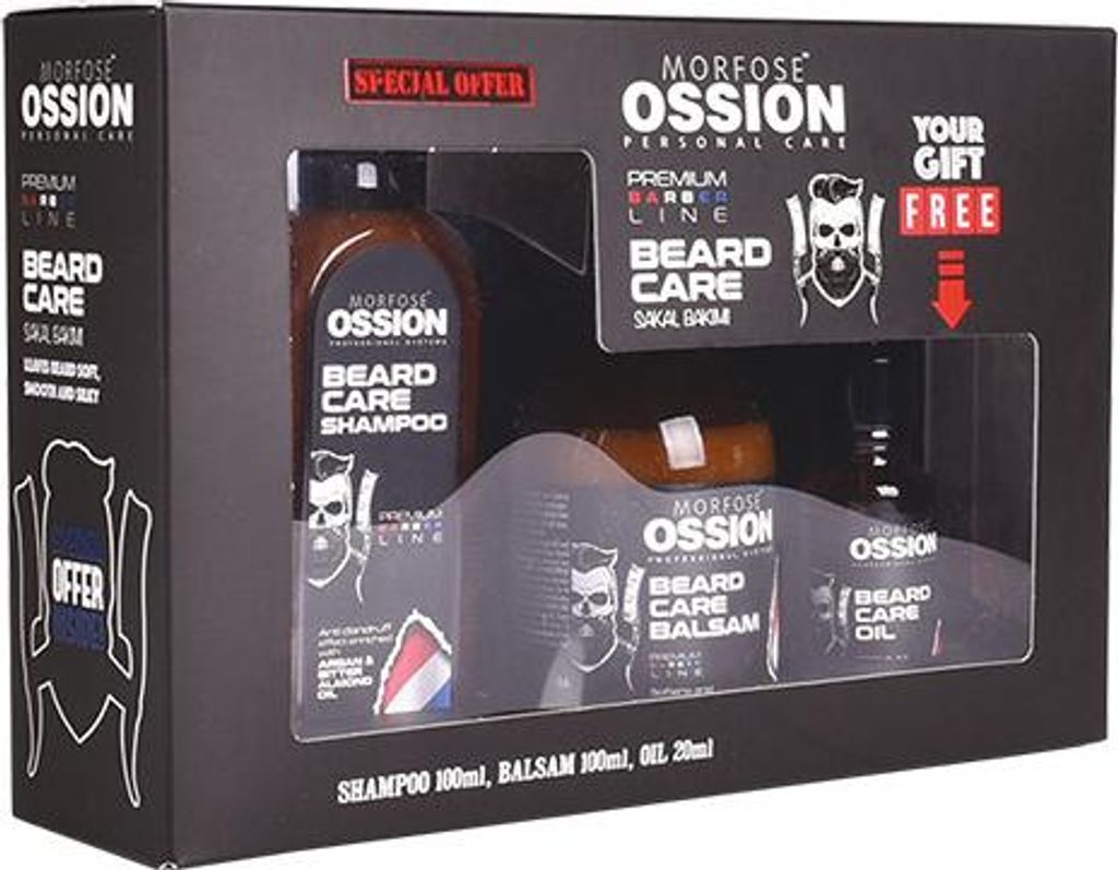 Geschenkset Ossion Beard Care 3er Set (Shampoo + Balsam + Produktbild 