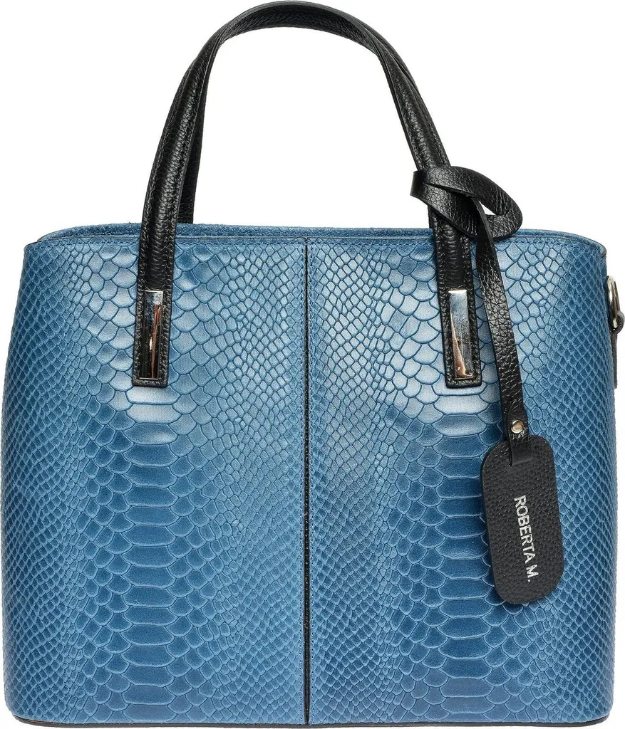 Sac de Bureau Chic Roberta M Bleu Jeans - Tote Bag AW25 pour Tablette et A4
