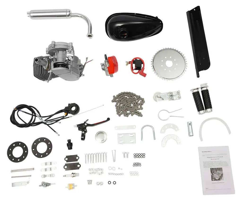 Transformer un vélo en vélo moteur 100cc Kit complet conversion Argent