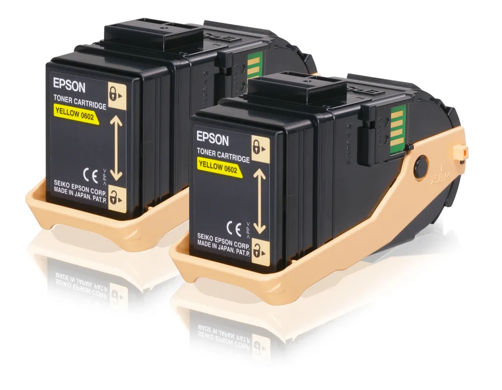 Double pack de cartouches Epson jaunes d'origine pour vos dossiers couleur