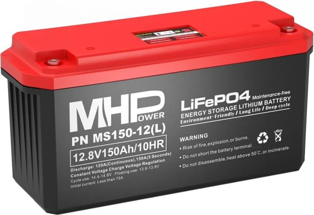 Batterie LiFePO4 12V 150Ah Haute Performance MHPower MS150-12(L)