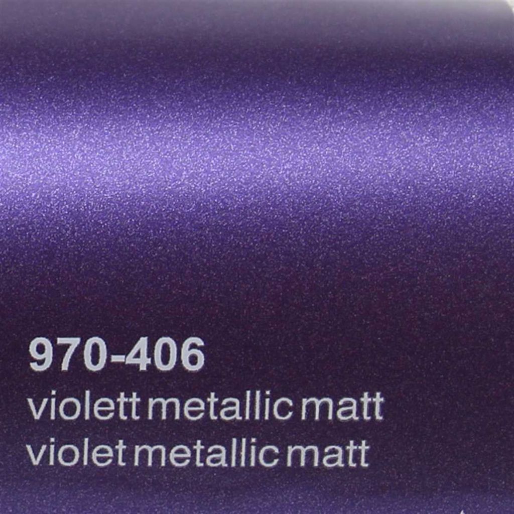 (25€/m²) Oracal 970RA Autofolie 406 Violett Metallic Matt Folie 152 cm Breite Laufmeterware gegossene Auto Folie selbstklebend