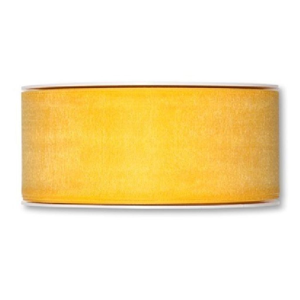 Organzaband mit Webkante I gelb I Breite 40mm Länge 50 Meter I Dekoband Hochzeit - 0,43 € pro Meter
