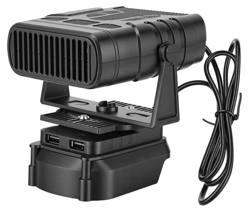 Chauffage compact et silencieux 2 vitesses avec double chargeur USB