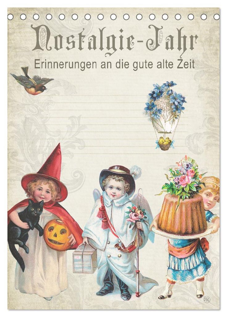 Nostalgie-Jahr, Motive aus alten Poesiealben (Tischkalender 2027 DIN A5 hoch), CALVENDO Monatskalender