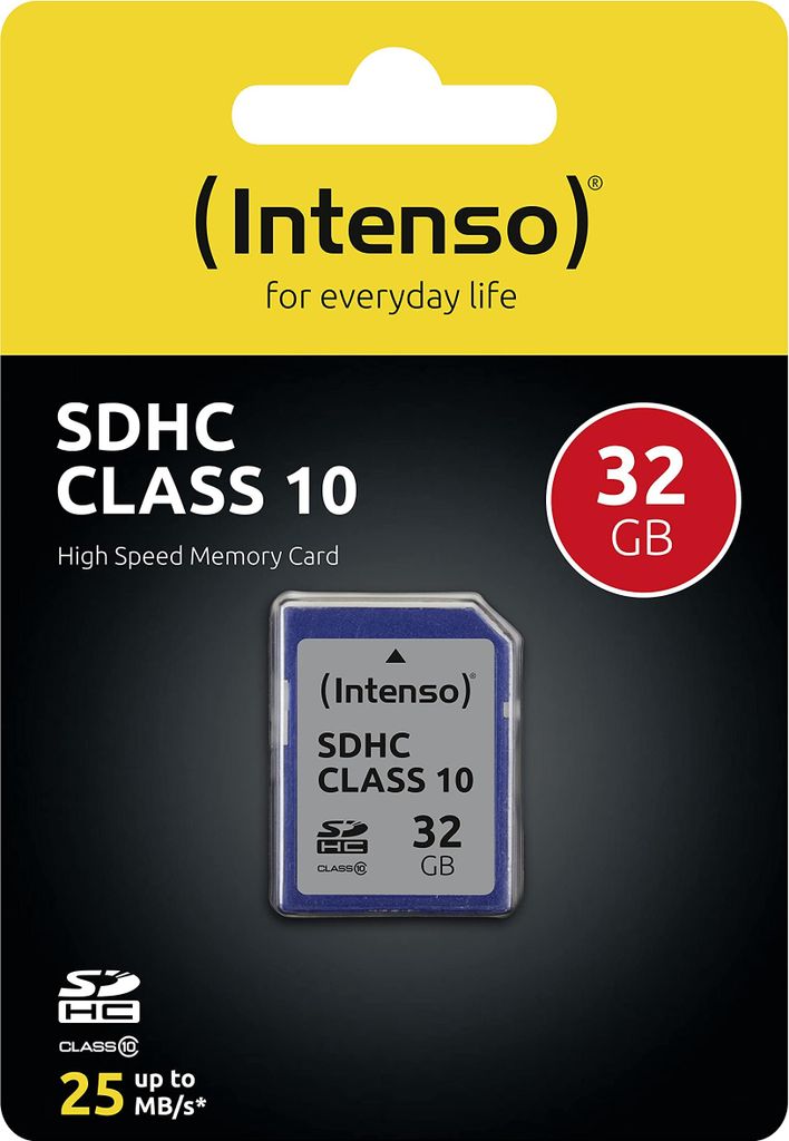 Intenso 32GB SDHC, 32 GB, SDHC, Třída 10, UHS-I, 90 MB/s, Obrázek produktu 