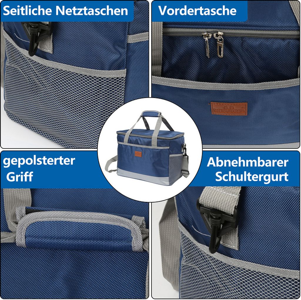 Fiqops 33L Kühltasche Picknicktasche Lunchtasche Produktbild 3