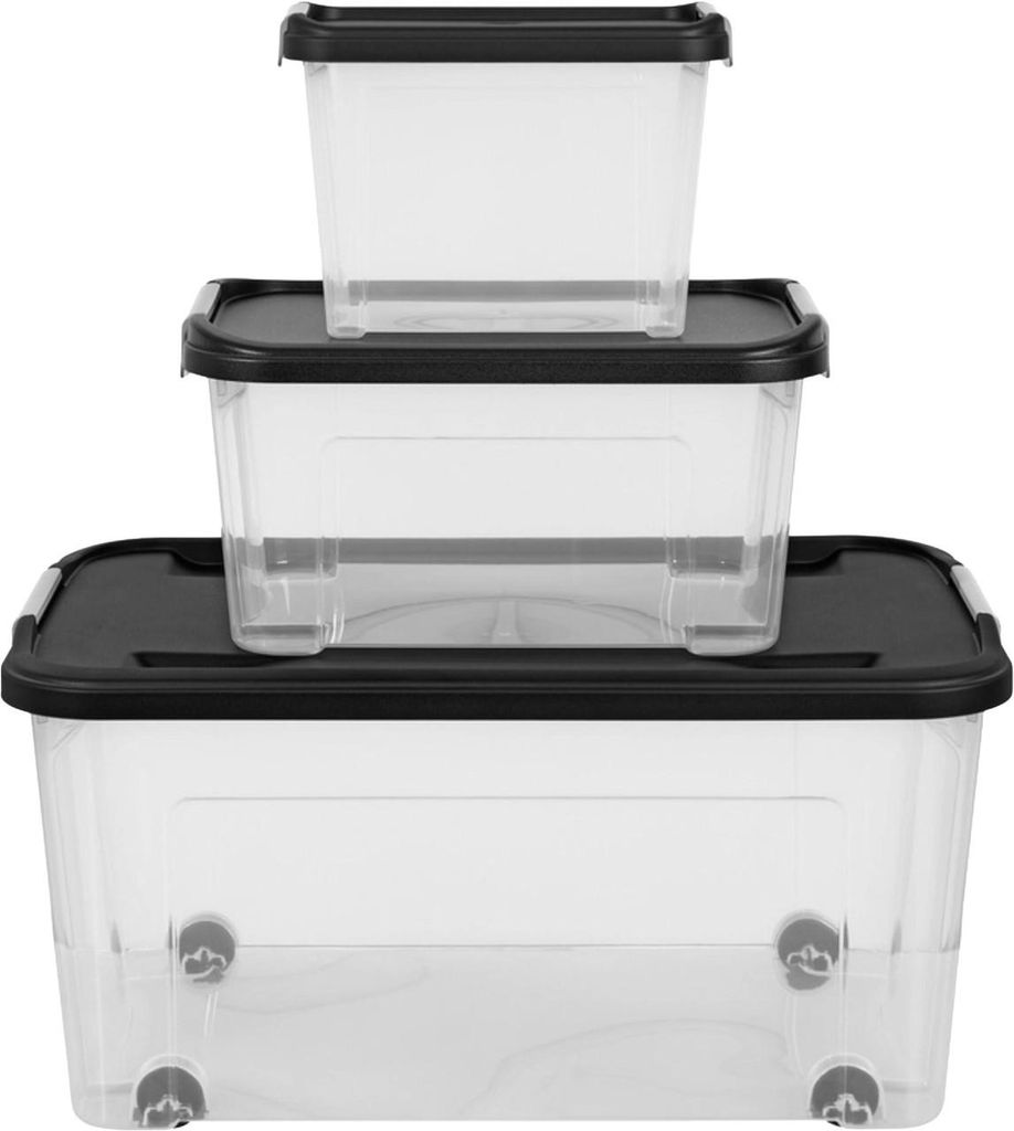 Tontarelli Aufbewahrungsbox mit Deckel & Rollen 46 L + 13 L Produktbild 