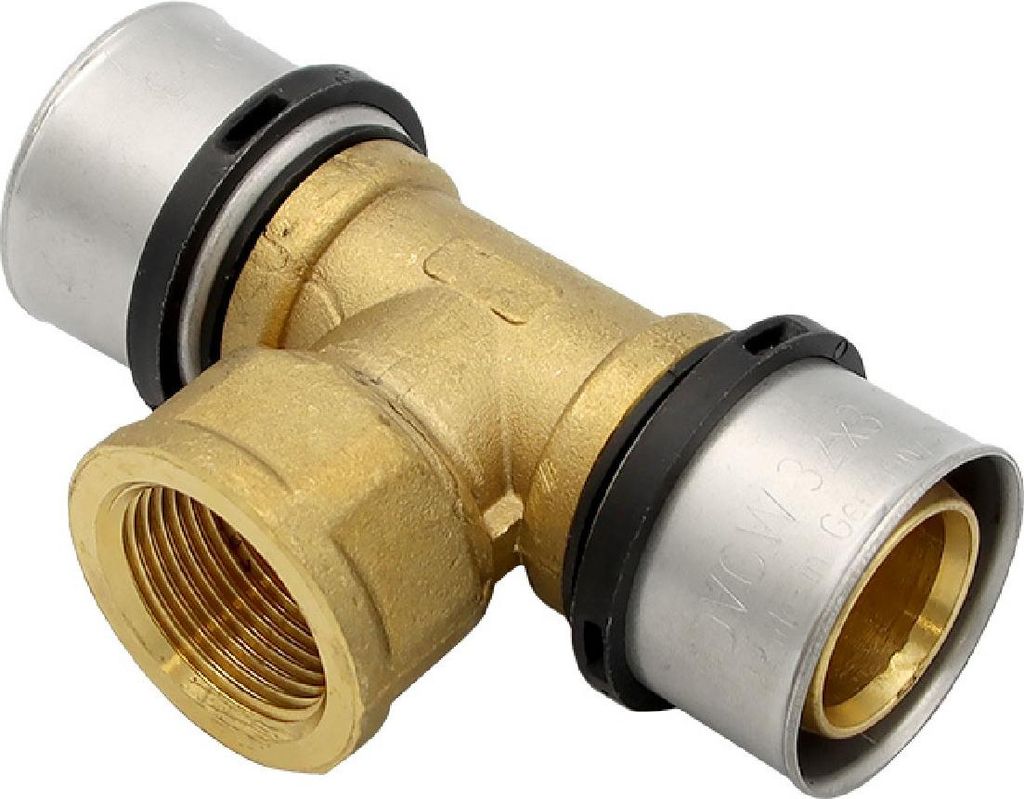 Pressfitting T-Stück 32x3 3/4 Zoll 32x3 mm IG TH Kontur Verbundrohr