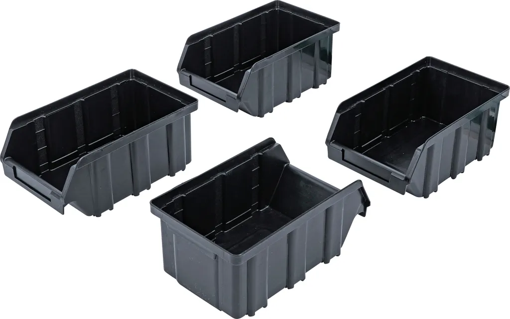 Jeu de 4 bacs à bec de stockage bleus pour système d'armoire murale