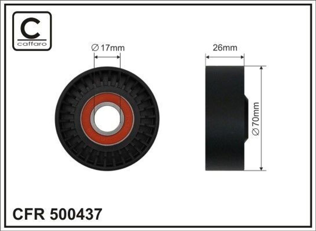 CAFFARO 500437 Spannrolle Keilrippenriemen 70mm für JEEP WRANGLER II (TJ)