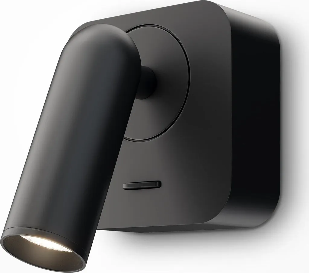 Applique Mirax orientable noire avec interrupteur pour lecture confortable