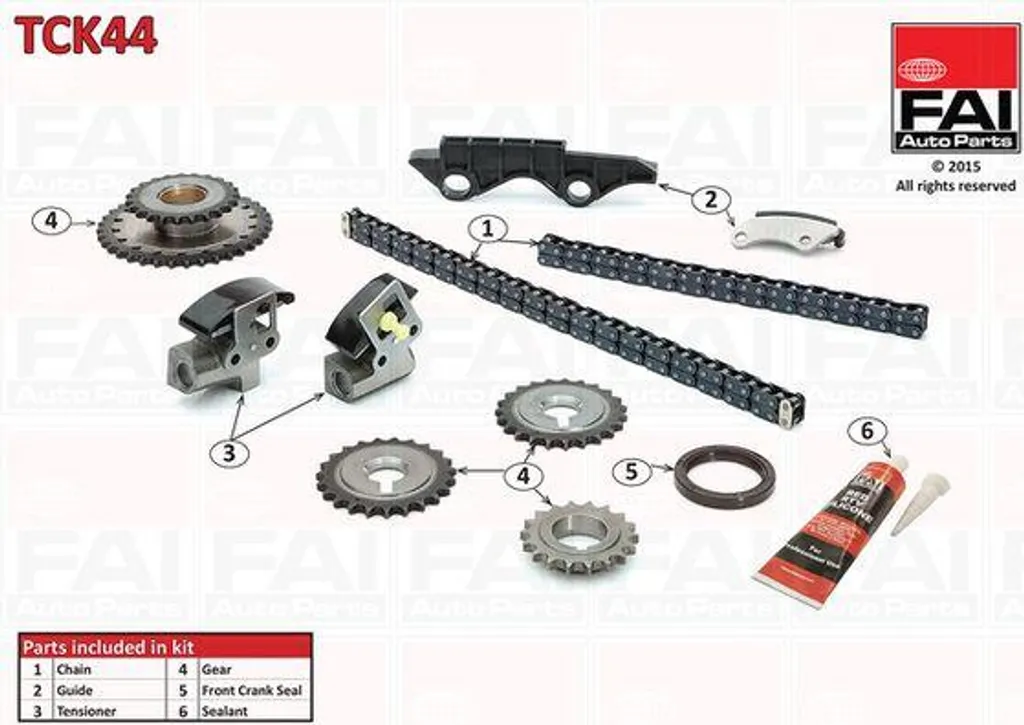 Kit chaîne de distribution moteur pour Micra - Qualité OE TCK44 FAI