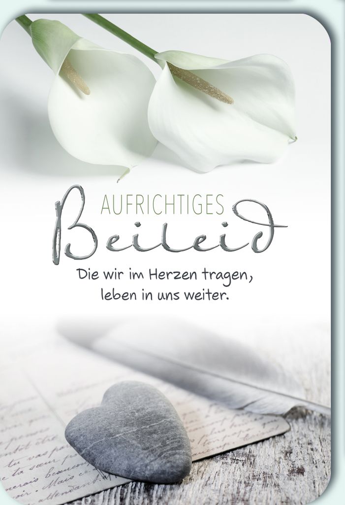 Trauer Beileid Kondolenzkarte mit Umschlag Aufrichtiges Beileid, Lilien