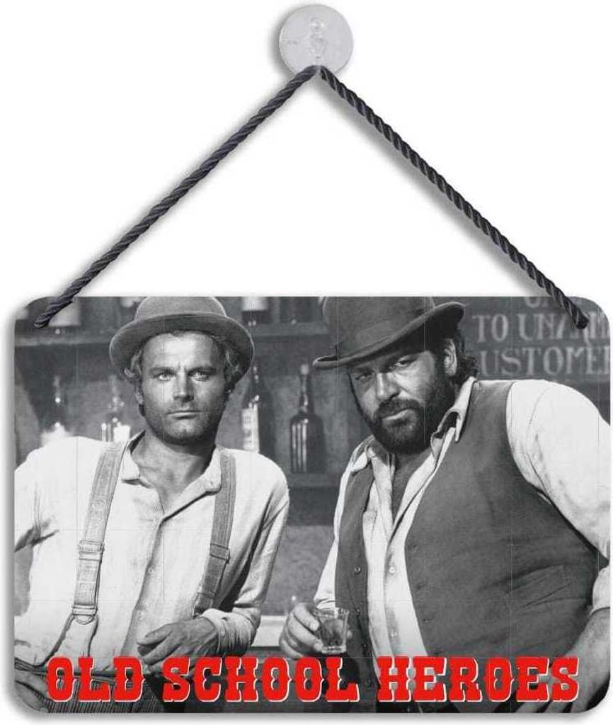 Bud Spencer & Terence Hill Blechschild Old School Heroes Produktbild 