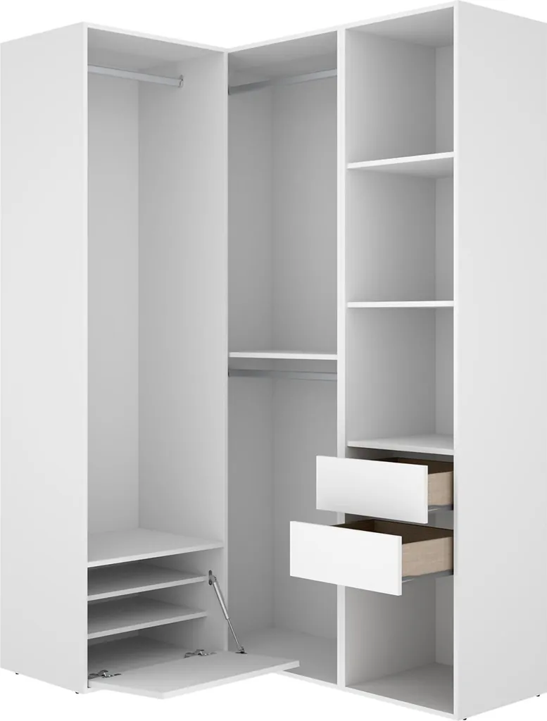 Armoire dressing modulable Clayhill, grand meuble de rangement blanc - 5