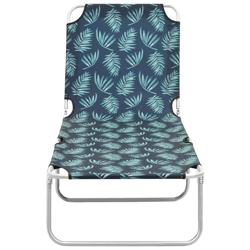 Transat de jardin pliant motif feuilles, structure acier durable - 2