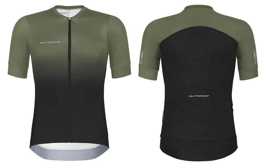Maillot Superior SS respirant Homme Taille S Olive-Noir Haute Qualité