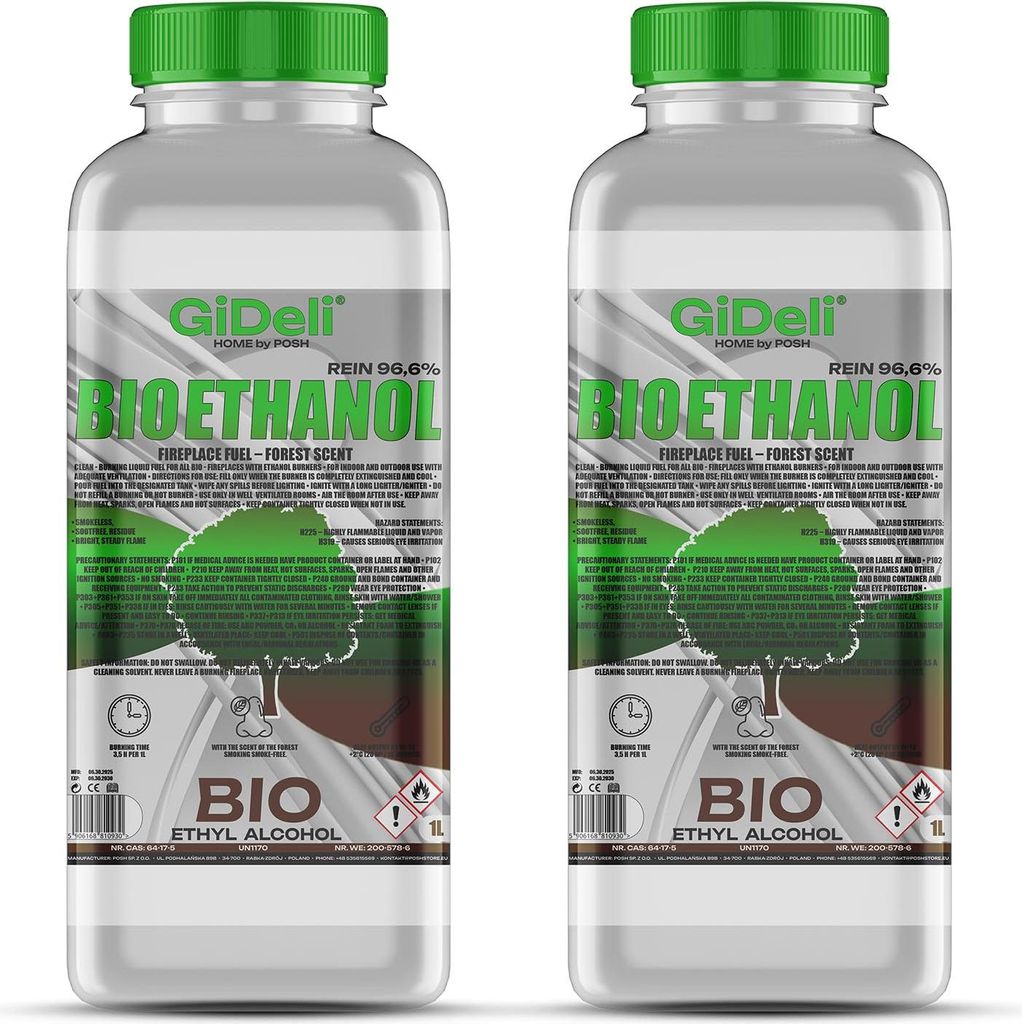 Bioetanol s vôňou lesa 96,6 % 2 l pre krby Universal bez Obrázok produktu 
