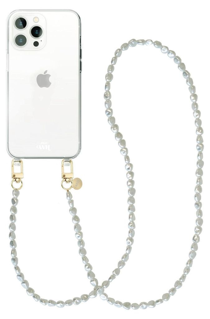 Pearlfection Transparant Cord Hülle - Long cord - Kompatibel mit iPhone 13 Pro Max