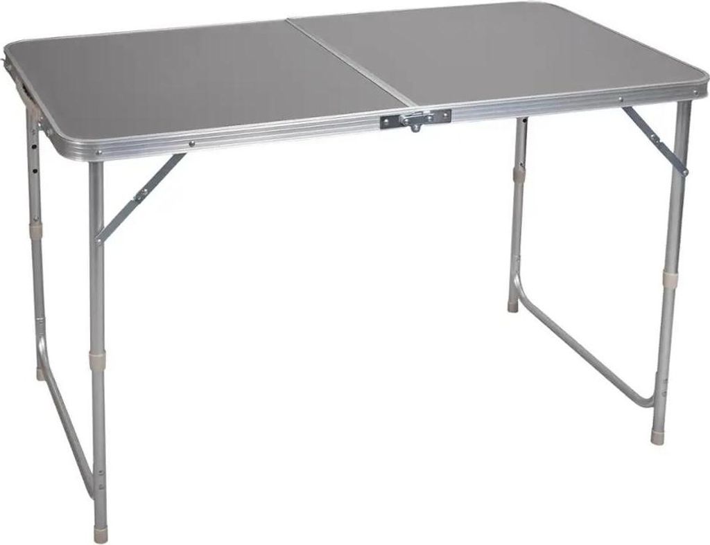 Outdoortisch - Klappbarer Camping- & Picknicktisch - Höhenverstellbar 55–70 cm - 120x60 cm - Leichter Aluminiumrahmen - Für 4 Personen - Grau