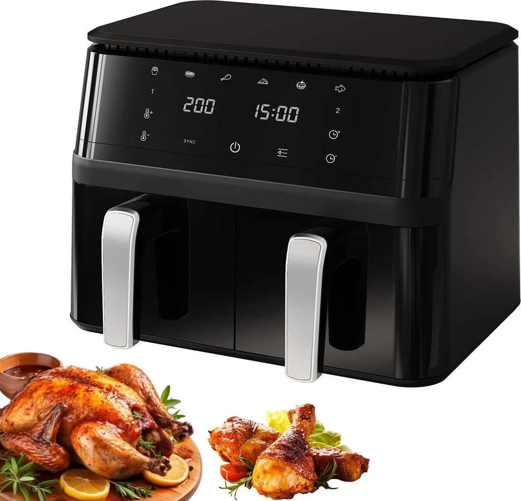 Air Fryer Double Panier 12L Zimilo 2000W Numérique avec Fenêtre
