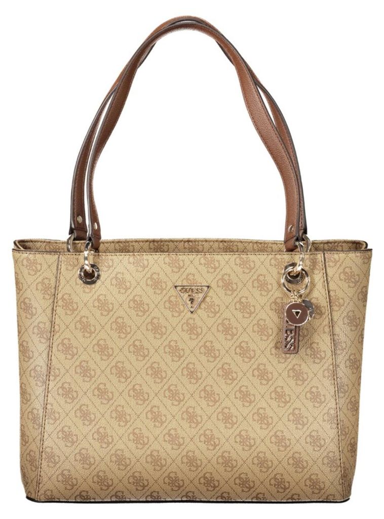 Elegante Damentasche Beige mit Kontrastdetails und Produktbild 