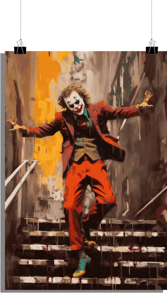 Joker Poster - Bösewicht des Batman Films Poster - Bösewicht Poster -Filmposter - 61x91cm - Perfekt zum Einrahmen