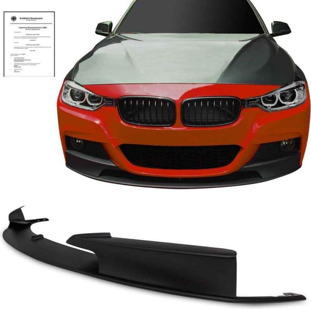 Front Spoiler Lippe Cup schwarz MATT mit ABE* passend für BMW 3er F30 F31 M