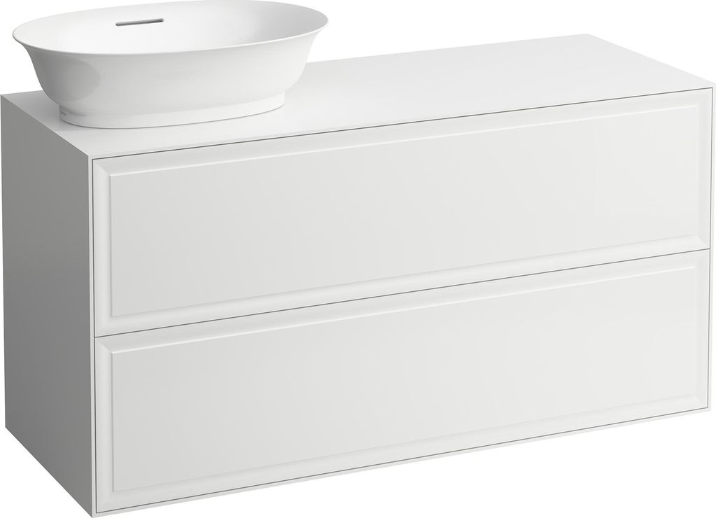 LAUFEN THE NEW CLASSIC Schubladenelement, Ausschnitt links, 1175x455x600mm, 2 Schubladen, zu WT-Schale H812852/3, H4060830856281