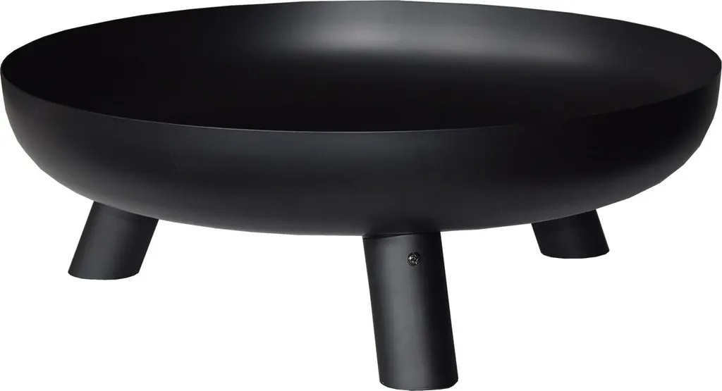 Brasero JUNTO acier noir design moderne pour jardin et terrasse bois