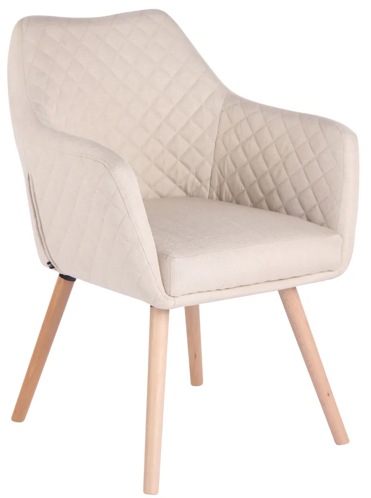CLP Sedia Gent Crema: Poltroncina Design con Braccioli e Gambe Legno