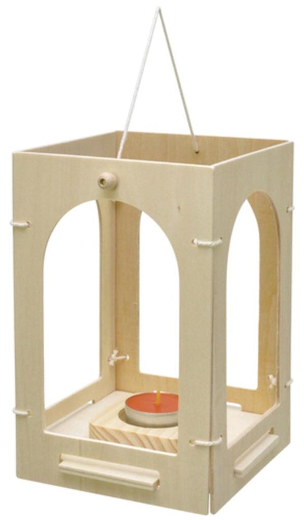 EDUPLAY 210088 Holzlaterne zum basteln & bemalen, natur Produktbild 