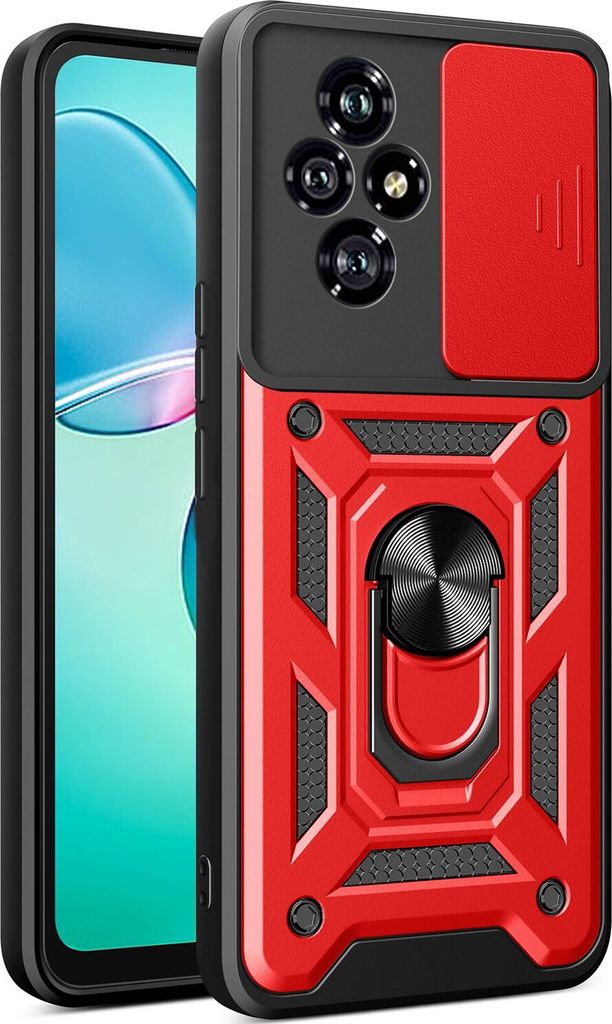 Hülle für Honor 200 Magnetische Ring Ständer Halter Dia Kameraschutz TPU Bumper Silikon Schutzhülle Rot
