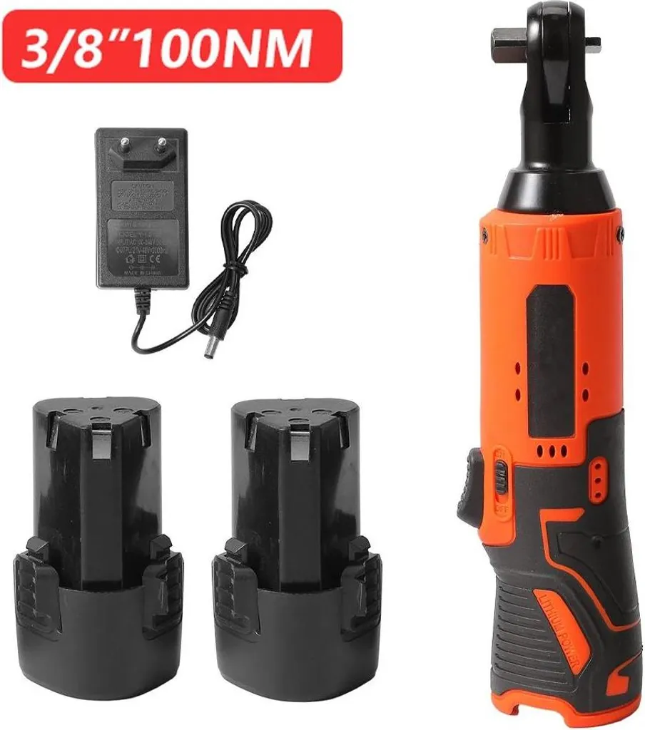 Chiave a Cricchetto a Batteria Braun 3/8" | Kit 2 Batterie 12V Auto