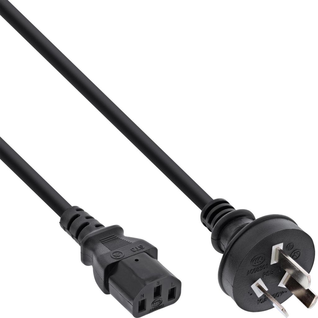 InLine 35er Bulk-Pack Netzkabel Netzstecker China auf Kaltgerätestecker C13 1