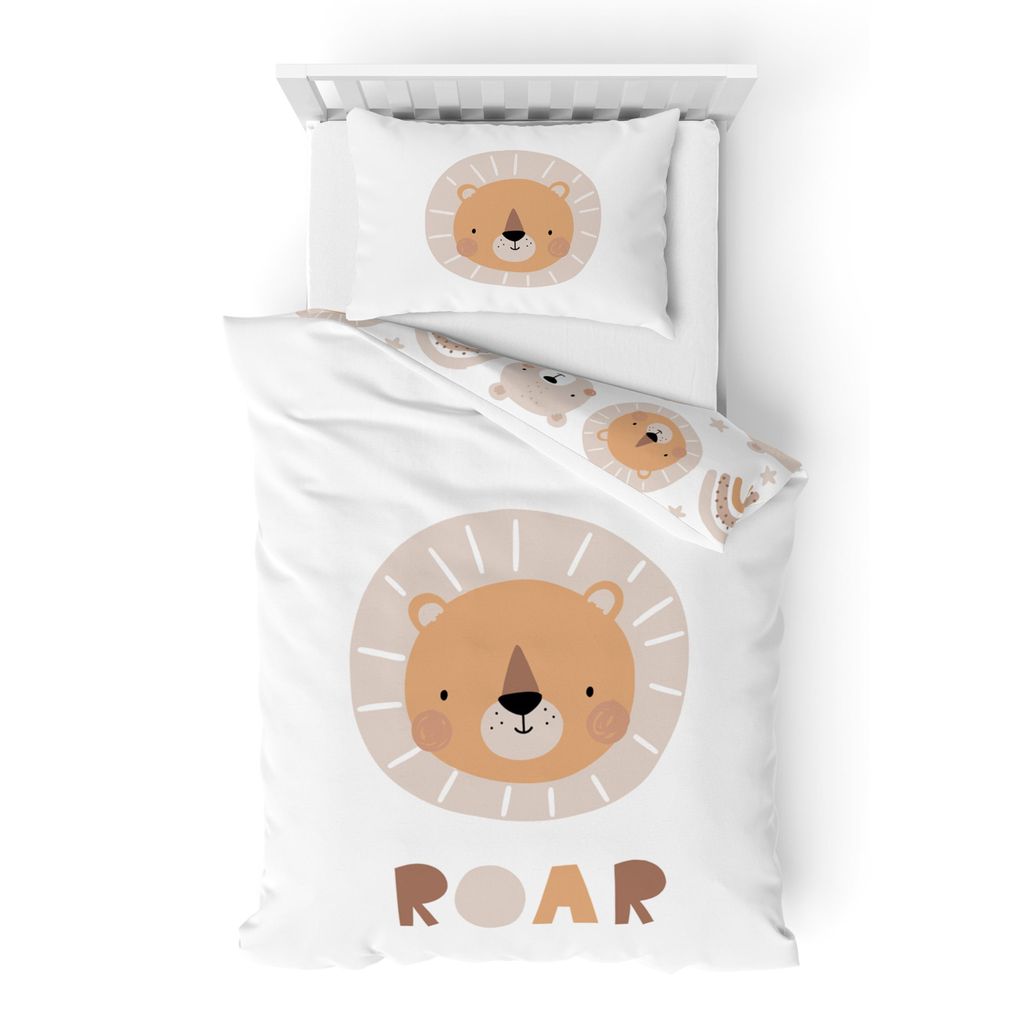 Babybettwäsche Little Lion Biber in 100x135 + 40x60 cm, Produktbild 