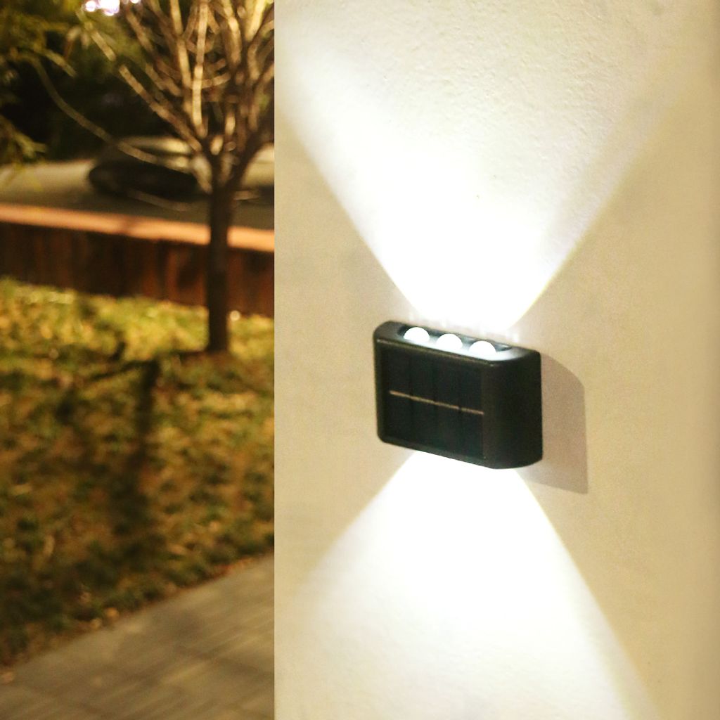 4X LED Solarleuchte Außen Wandlampe Wandleuchte Mit Bewegungsmelder Gartenlampe 