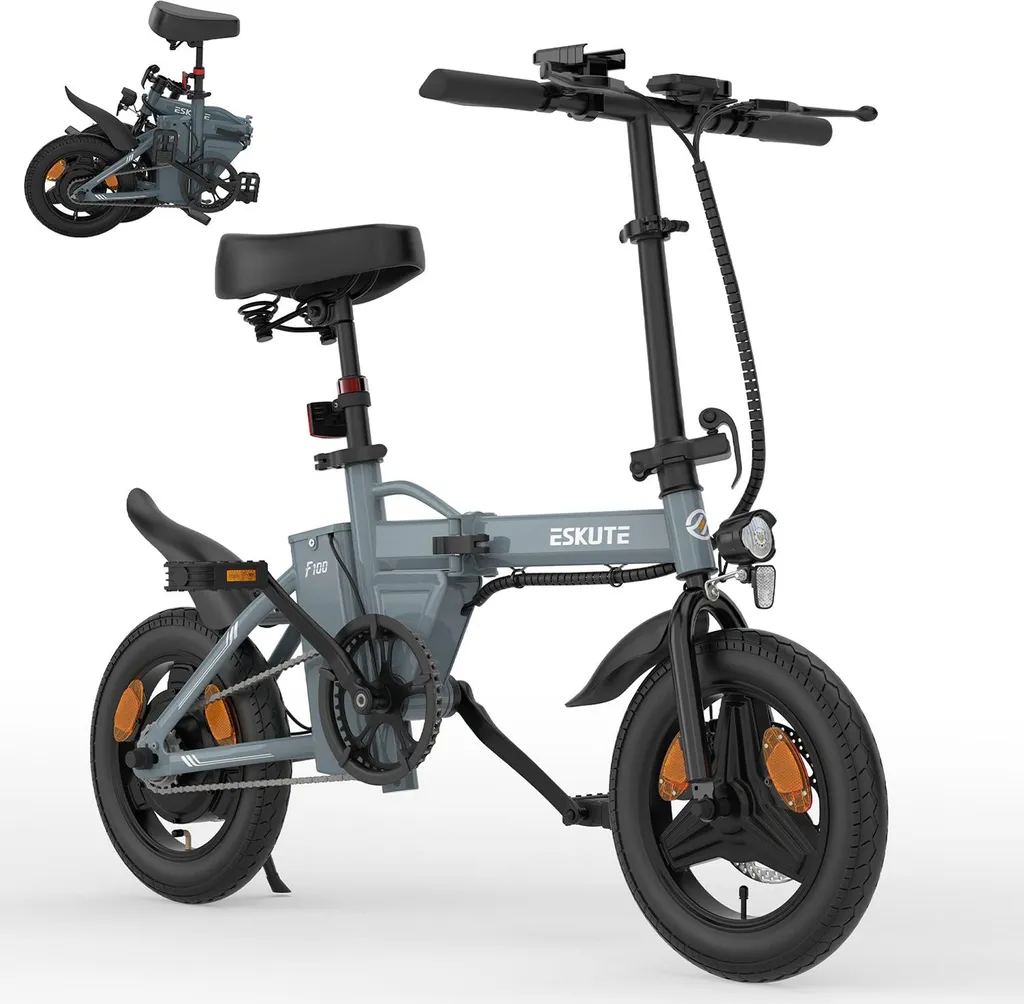 Vélo de ville électrique pliant ESKUTE F100 avec freins à disque