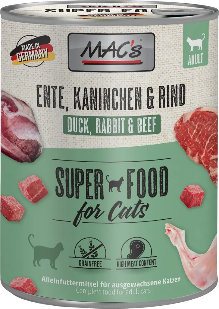 Pâtée pour Chat MAC's Cat Trio de Viandes sans Céréales 6 x 800 grammes