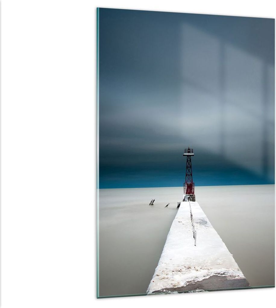 Bilder auf glas - Einteilig - Turm Strand Himmel - 80x120cm - Glasbilder - Wandbilder - Bilder - zum Aufhängen bereit - Wanddekoration aus Glas - ...